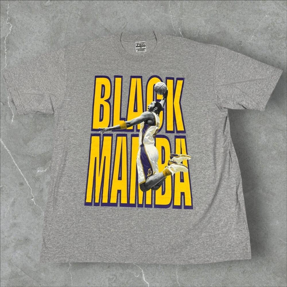 Rare Y2K Nba Kobe Bryant Black Mamba Spell Out New Graphic T Shirt - 2Xl